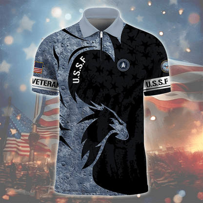 U.SApparel - Armed Force Veterans - Zipper Polo shirt , Gifts for veterans