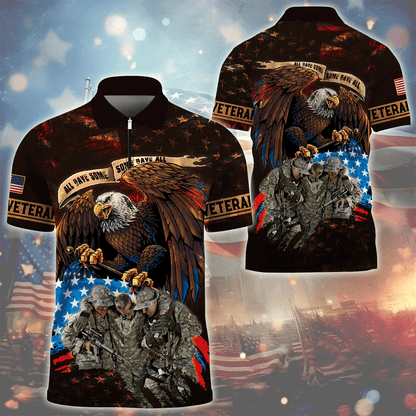 U.SApparel - All Gave Some, Some Gave All Veterans U.S - Zipper Polo , Gifts for veterans