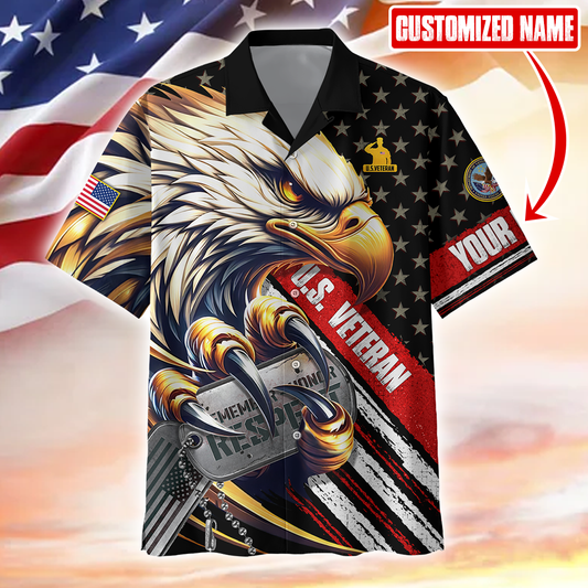 Personalized Name, Remember - Honor - Respect,US Veteran Shirts , Gifts for veterans