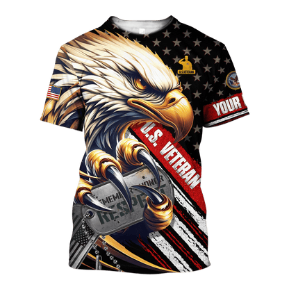 Personalized Name, Remember - Honor - Respect,US Veteran Shirts , Gifts for veterans
