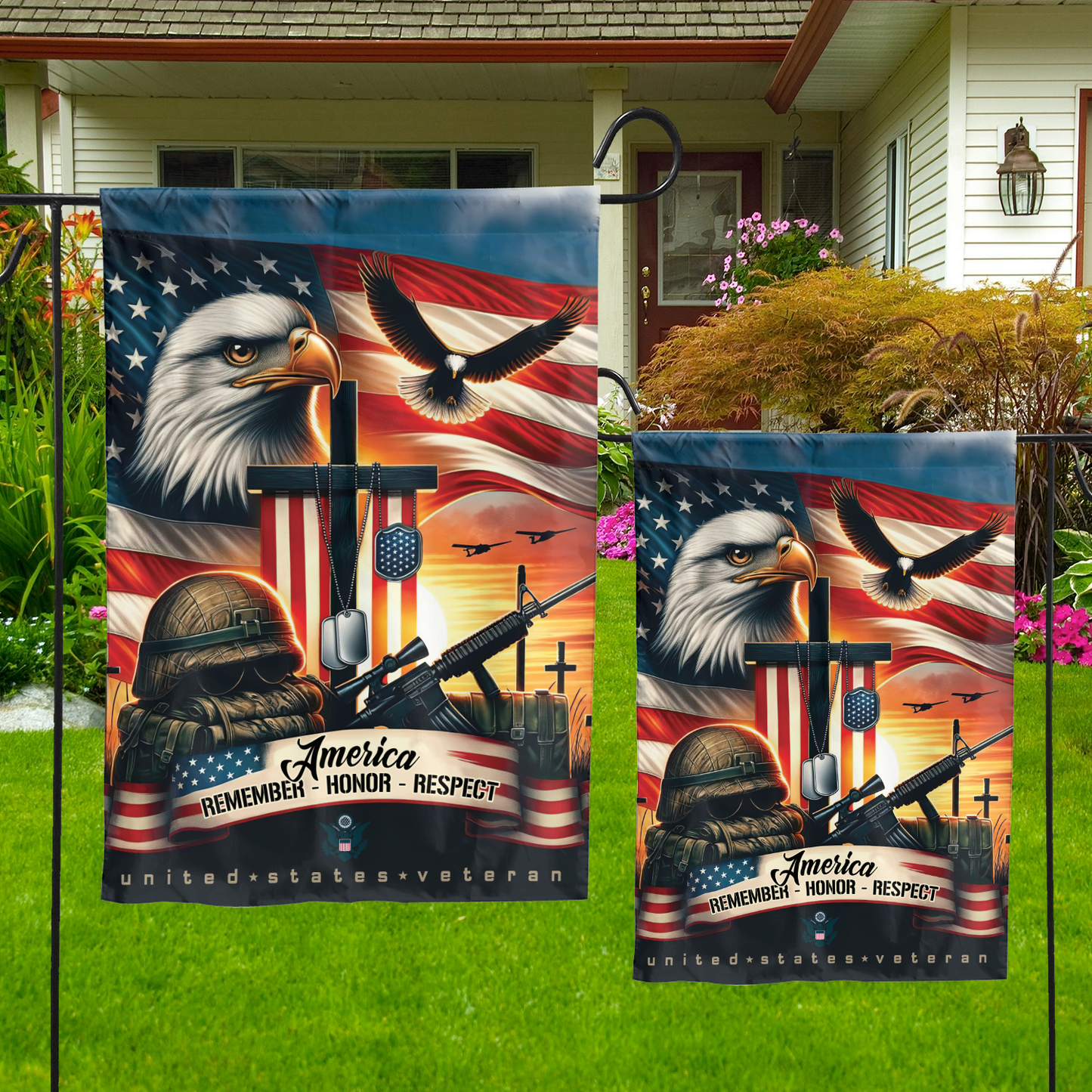 PREMIUM PROUDLY SERVED US VETERANS - FLAG , Gifts for veterans