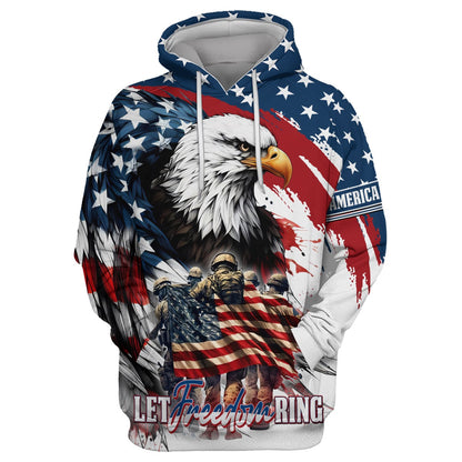 Let Freedom Ring, Independence Day, Veterans Day, T-Shirt , Gifts for veterans, easychoo.com