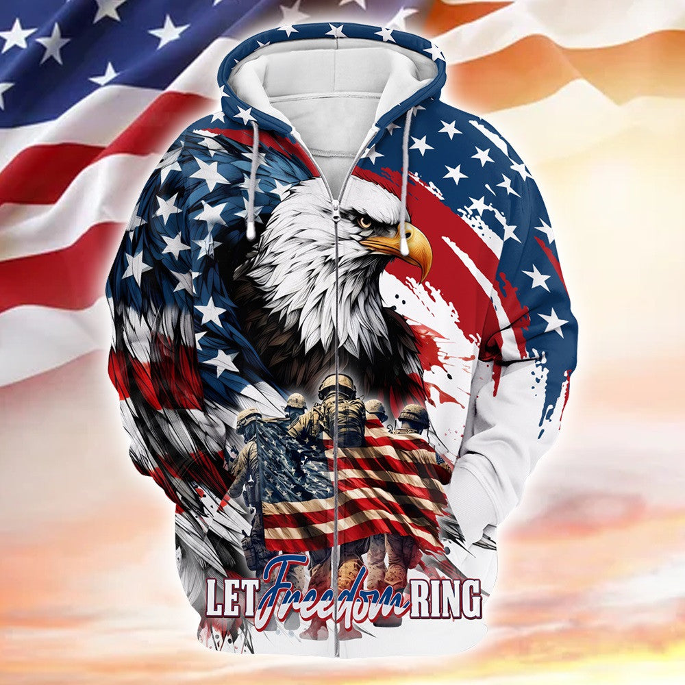 Let Freedom Ring, Independence Day, Veterans Day, T-Shirt , Gifts for veterans, easychoo.com