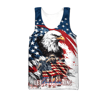 Let Freedom Ring, Independence Day, Veterans Day, T-Shirt , Gifts for veterans, easychoo.com