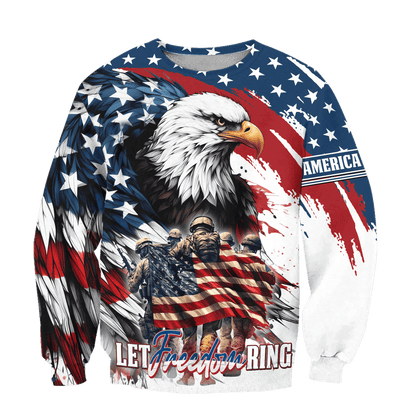 Let Freedom Ring, Independence Day, Veterans Day, T-Shirt , Gifts for veterans, easychoo.com