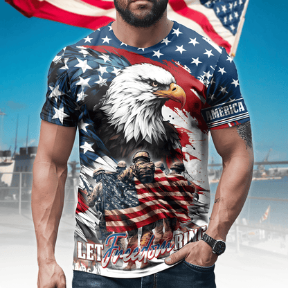 Let Freedom Ring, Independence Day, Veterans Day, T-Shirt , Gifts for veterans, easychoo.com