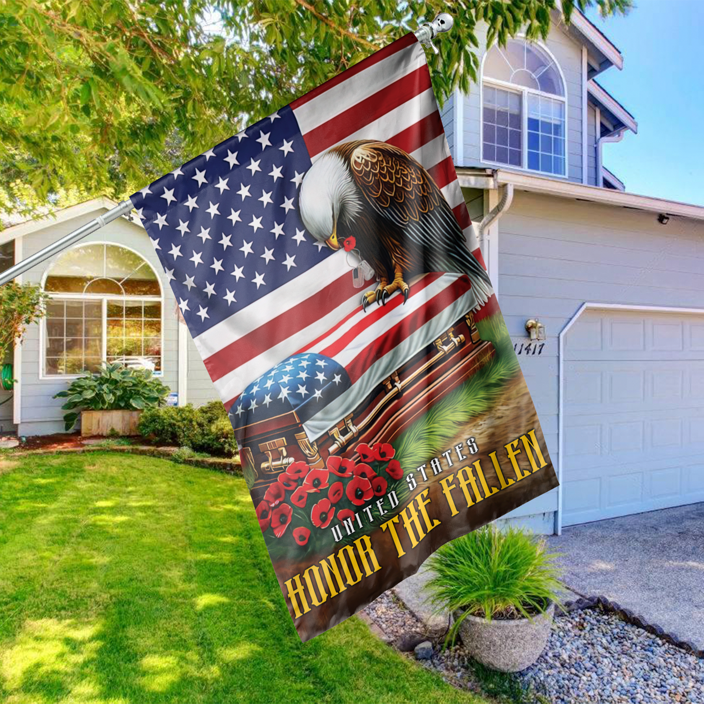 HONOR THE FALLEN VETERAN AMERICAN FLAG , Gifts for veterans