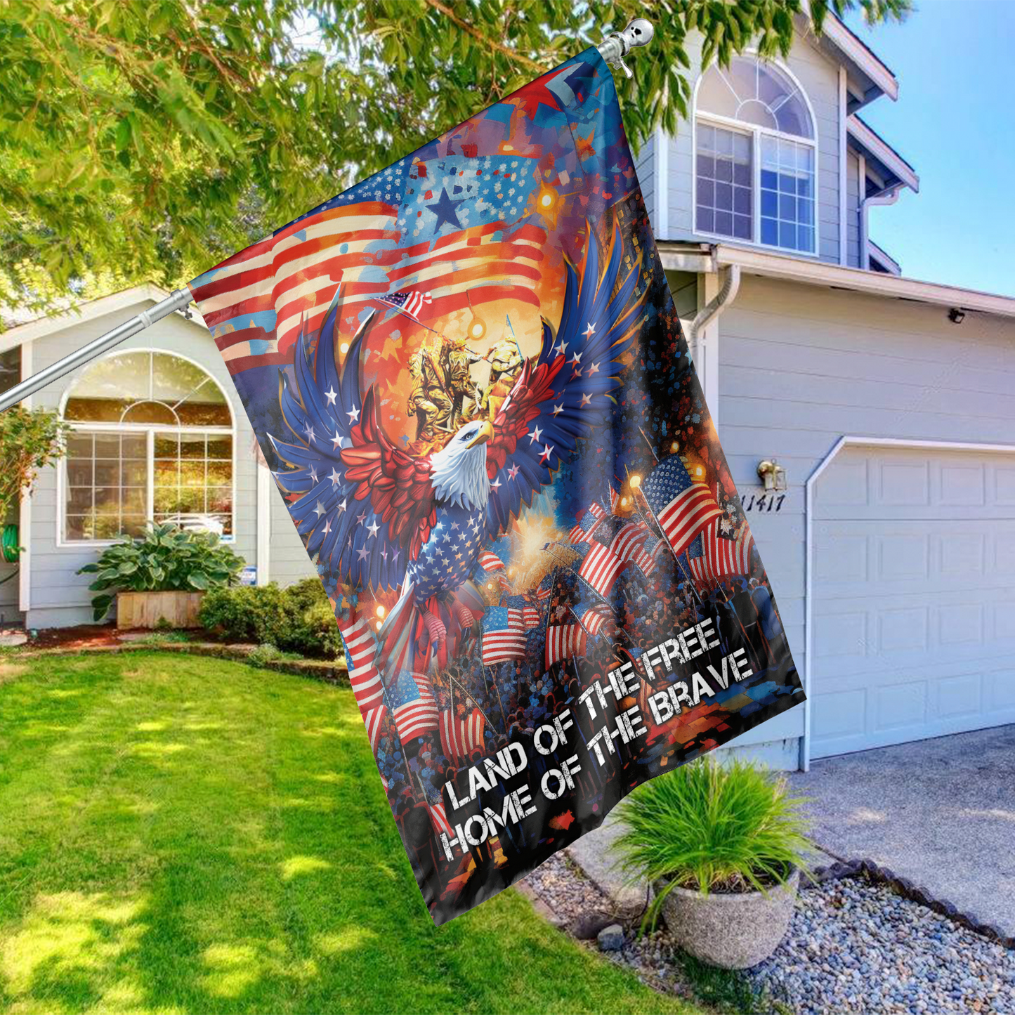 PATRIOTIC EAGLE VETERAN AMERICAN FLAG , Gifts for veterans