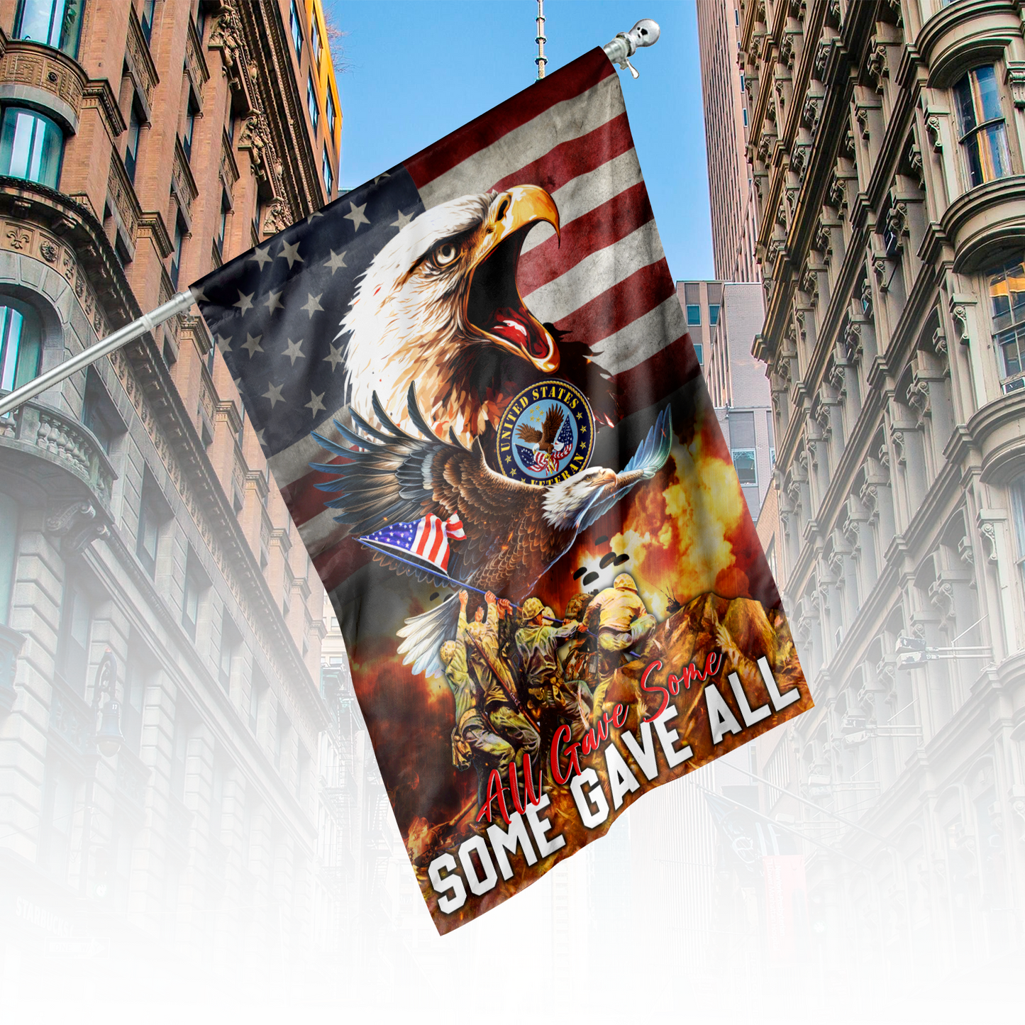 ALL GAVE SOME - SOME GAVE ALL - AMERICAN FLAG , Gifts for veterans