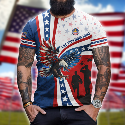 Apparel - Let Freedom Ring - Veterans Day, T-Shirt , Gifts for veterans, easychoo.com