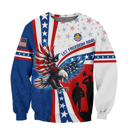 Apparel - Let Freedom Ring - Veterans Day, Zip Hoodie , Gifts for veterans