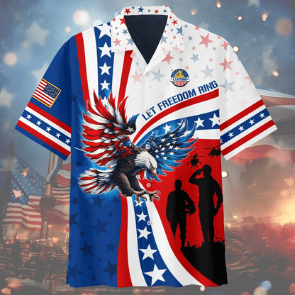 Apparel - Let Freedom Ring - Veterans Day - Hawaiian Shirt , Gifts for veterans