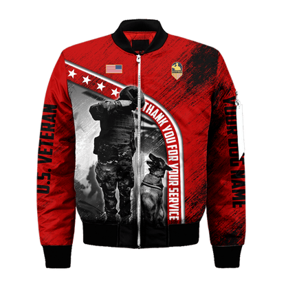 Personalized Dog Name - Thank You For Your Service - Zip Hoodie , Gifts for veterans, easychoo.com