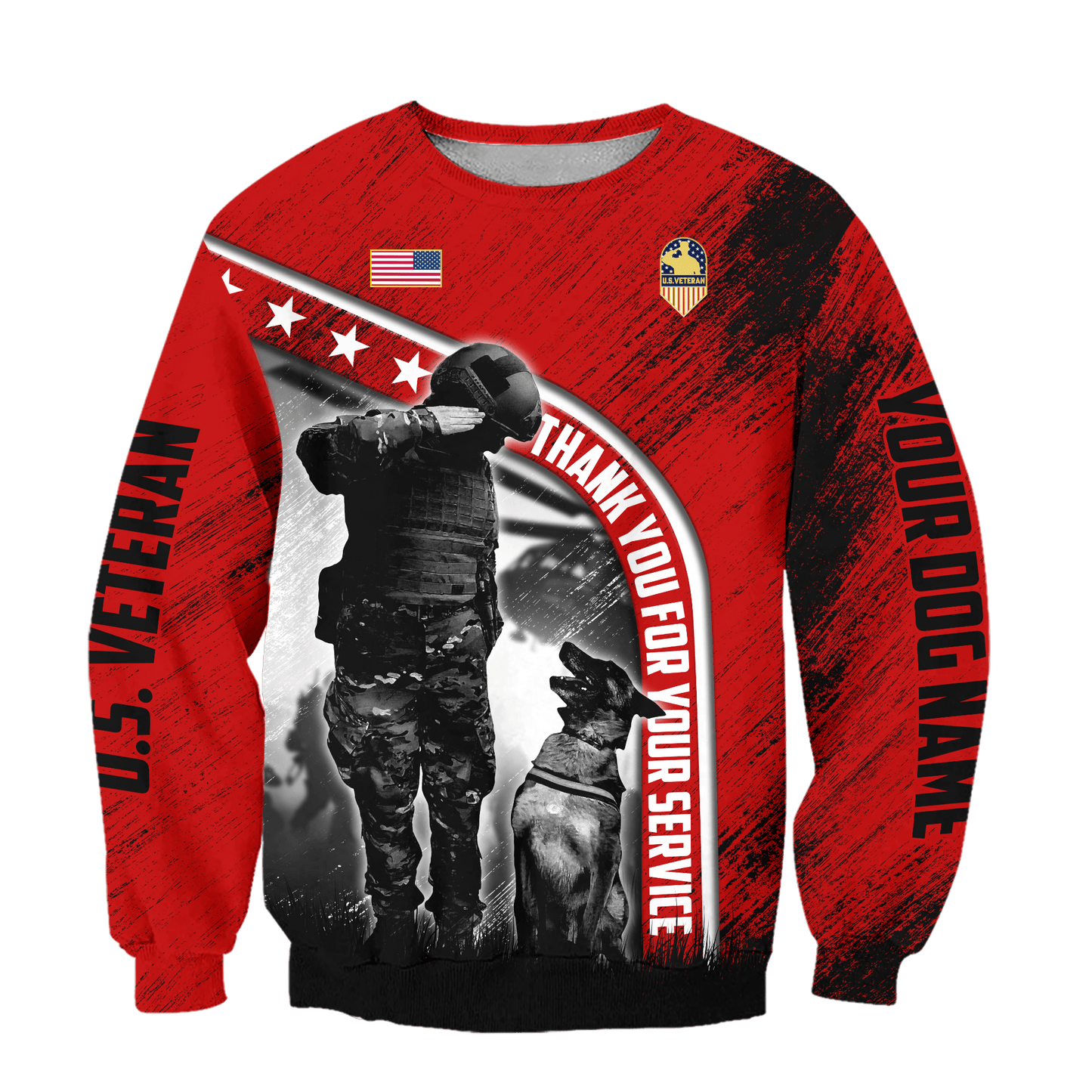 Personalized Dog Name - Thank You For Your Service - Zip Hoodie , Gifts for veterans, easychoo.com