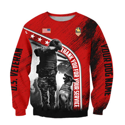 Personalized Dog Name - Thank You For Your Service - Zip Hoodie , Gifts for veterans, easychoo.com