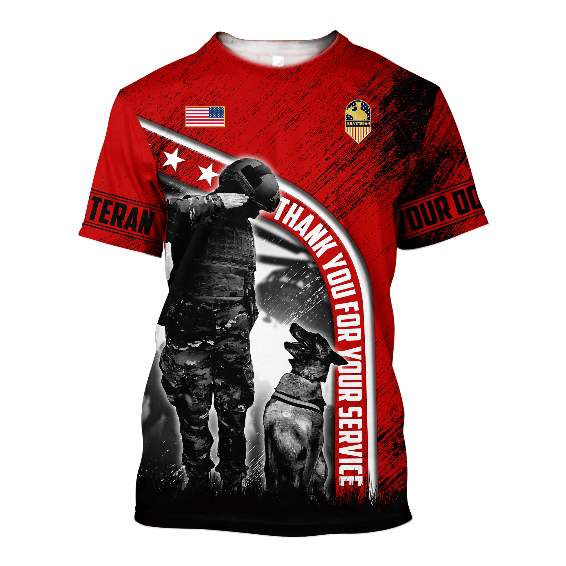 Personalized Dog Name - Thank You For Your Service - Zip Hoodie , Gifts for veterans, easychoo.com