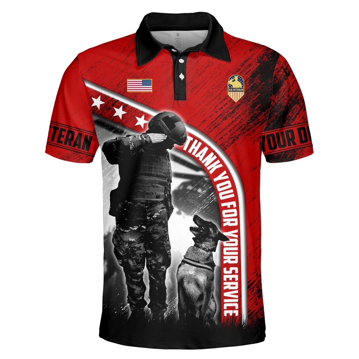 Personalized Dog Name - Thank You For Your Service - Zip Hoodie , Gifts for veterans, easychoo.com