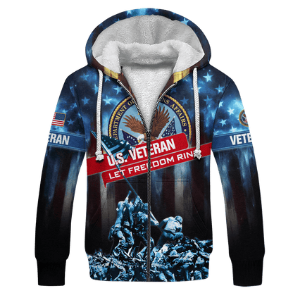 Apparel Veterans Zip Hoodie, Let Freedom Ring, Father's Day, Veterans Day, Gifts For Dad, Gifts For Husband Veteran , Gifts for veterans, easychoo.com
