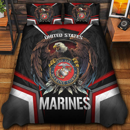 Premium Eagle US Veterans Bedding Set, Gifts For Independence Day, Father's Day, Veterans Day, Gifts For Dad, Gifts For Husband Veteran da290702