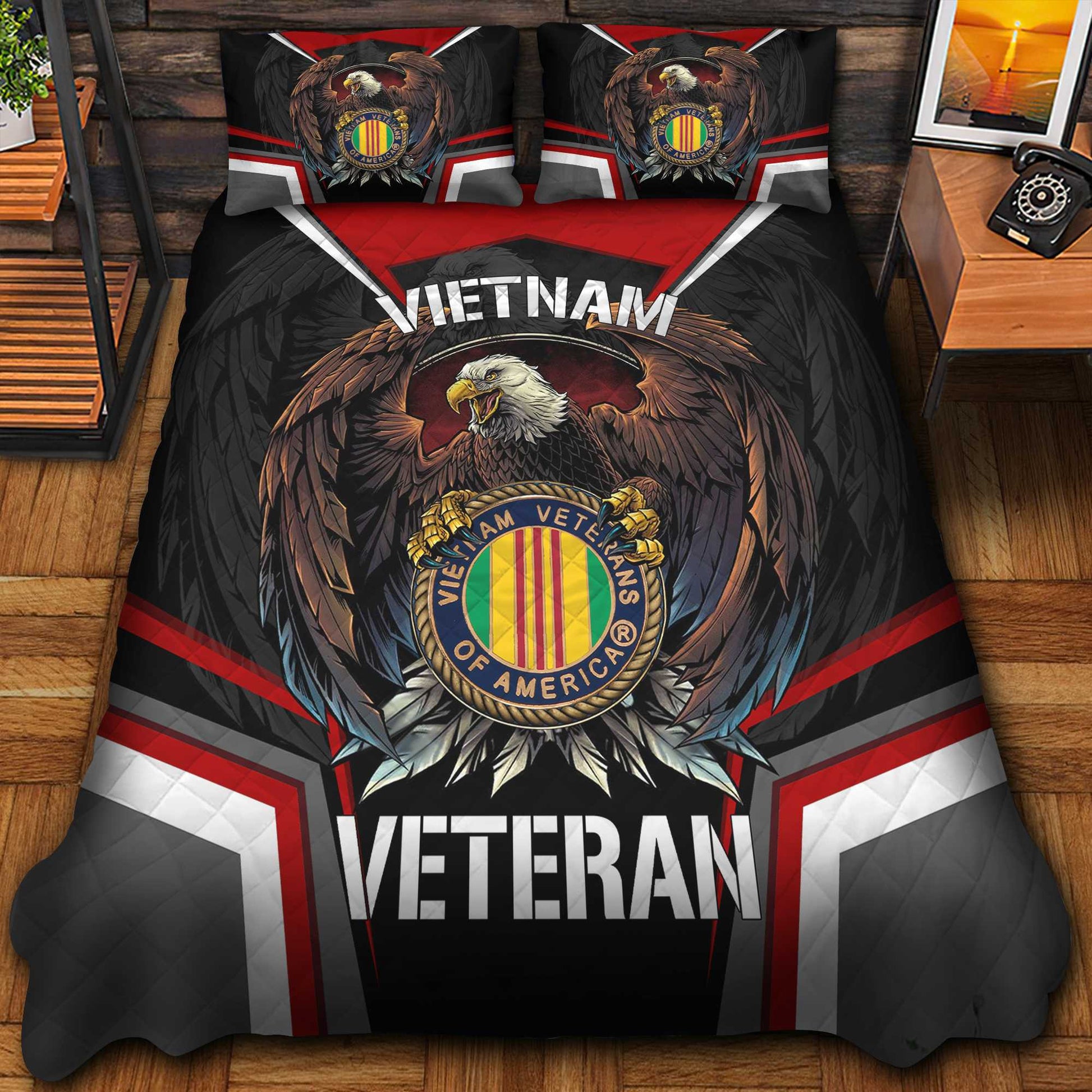 Premium Eagle US Veterans Bedding Set, Gifts For Independence Day, Father's Day, Veterans Day, Gifts For Dad, Gifts For Husband Veteran da290702