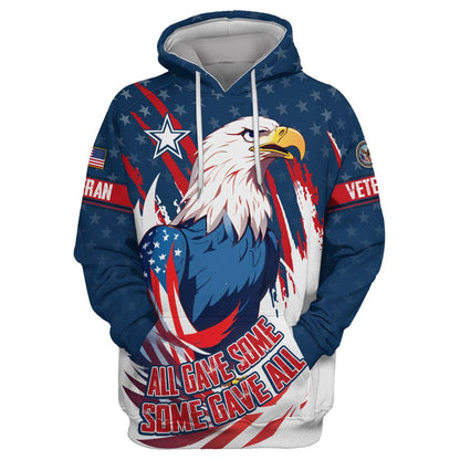 U.S. Veterans, All Gave Some - Some Gave All, Zip Hoodie , Gifts for veterans