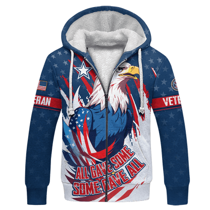 U.S. Veterans, All Gave Some - Some Gave All, Zip Hoodie , Gifts for veterans