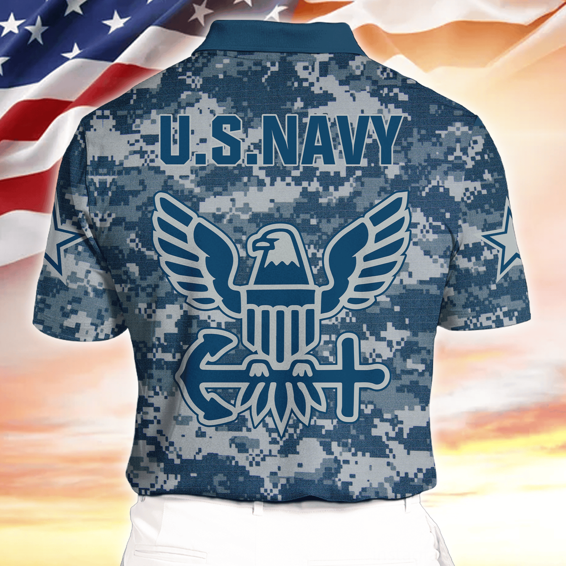 Personalized Name, Camo, Uniforms of the United States Armed Forces , Polo Shirt , Gifts for veterans