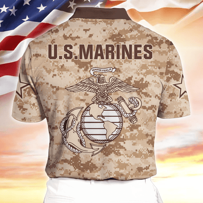 Personalized Name, Camo, Uniforms of the United States Armed Forces , Polo Shirt , Gifts for veterans