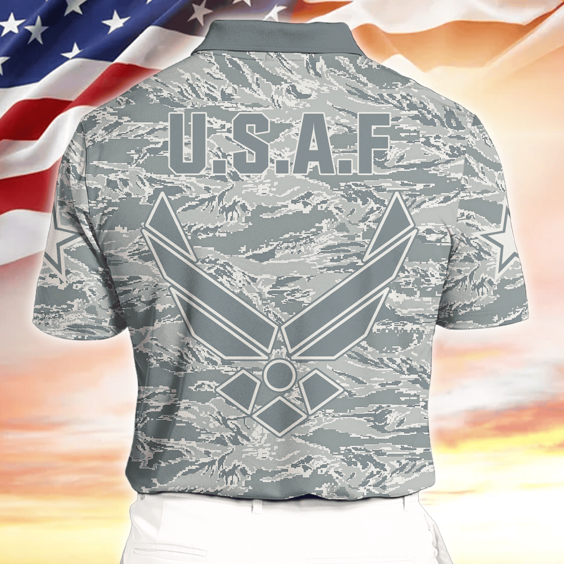 Personalized Name, Camo, Uniforms of the United States Armed Forces , Polo Shirt , Gifts for veterans
