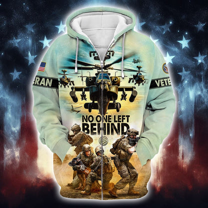 U.S. Veterans, No One Left Behind, Zip Hoodie , Gifts for veterans