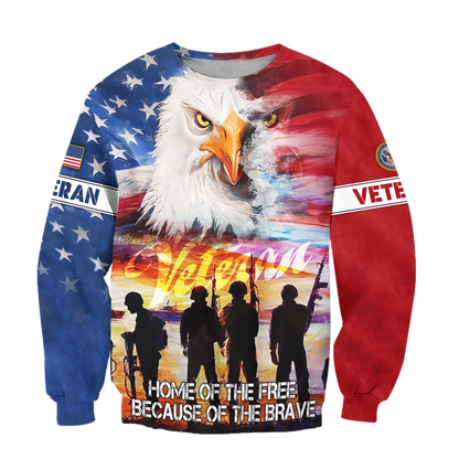 U.S. Veterans, Home Of The Free Because Of The Brave, Zip Hoodie , Gifts for veterans