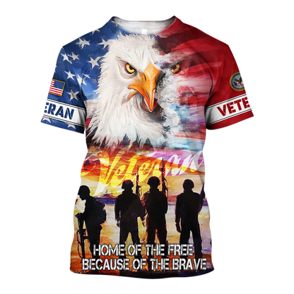 U.S. Veterans, Home Of The Free Because Of The Brave, Zip Hoodie , Gifts for veterans