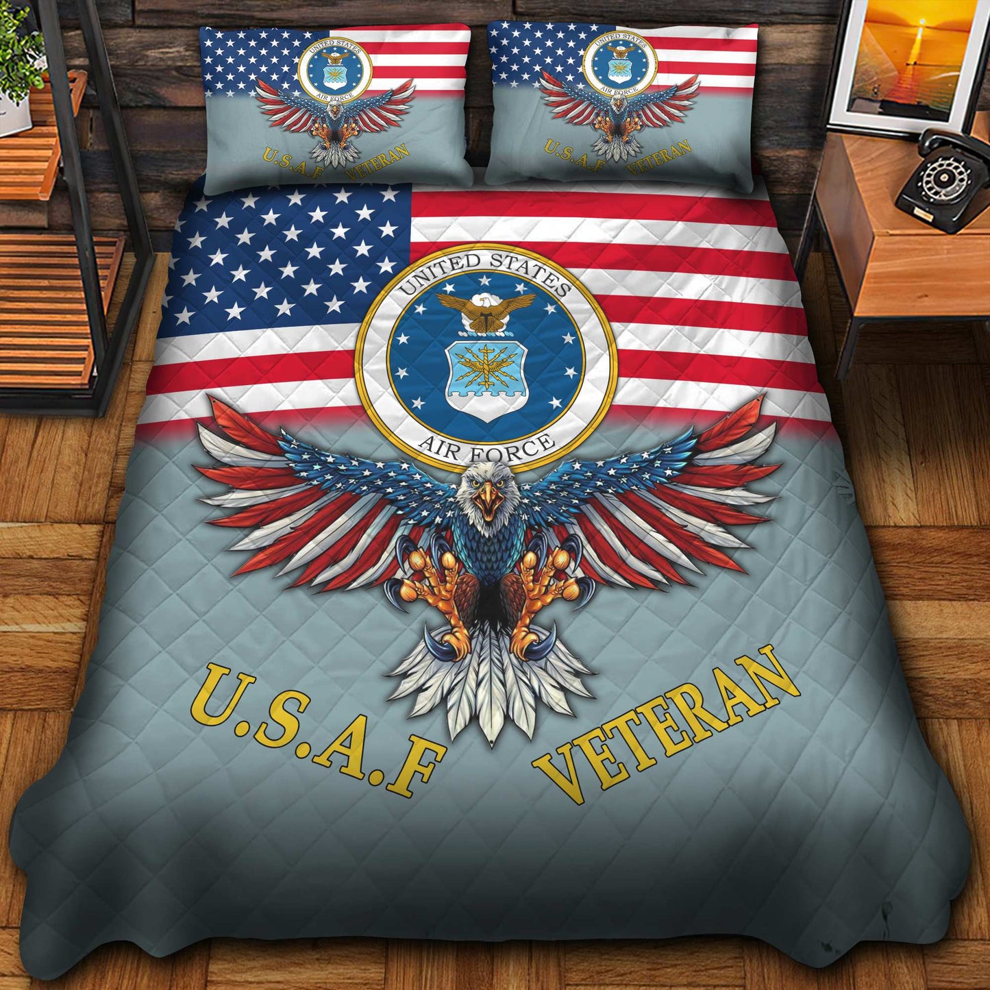 Premium Multiple US Military Services Veteran Bedding Set huda240903