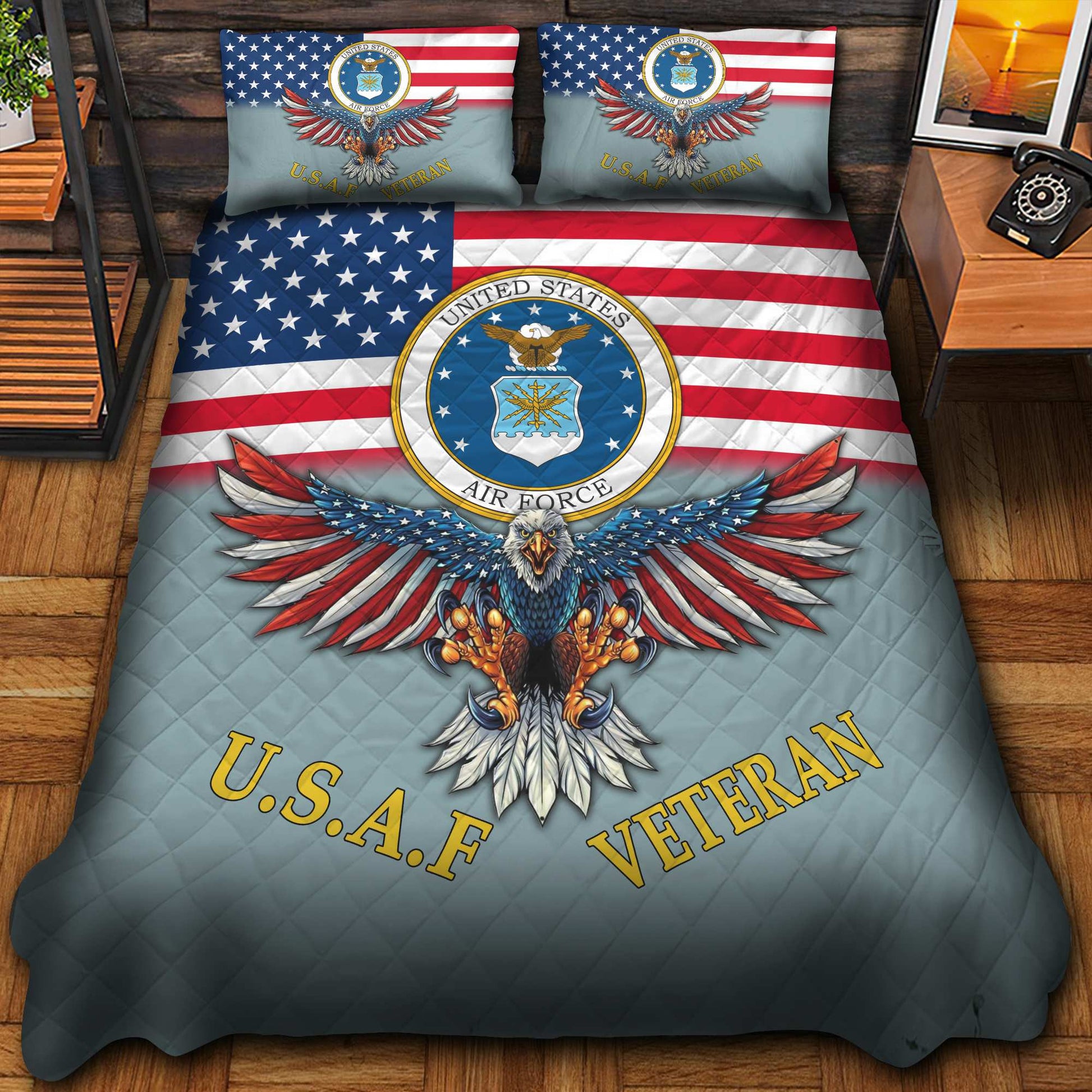 Premium Multiple US Military Services Veteran Bedding Set huda240903