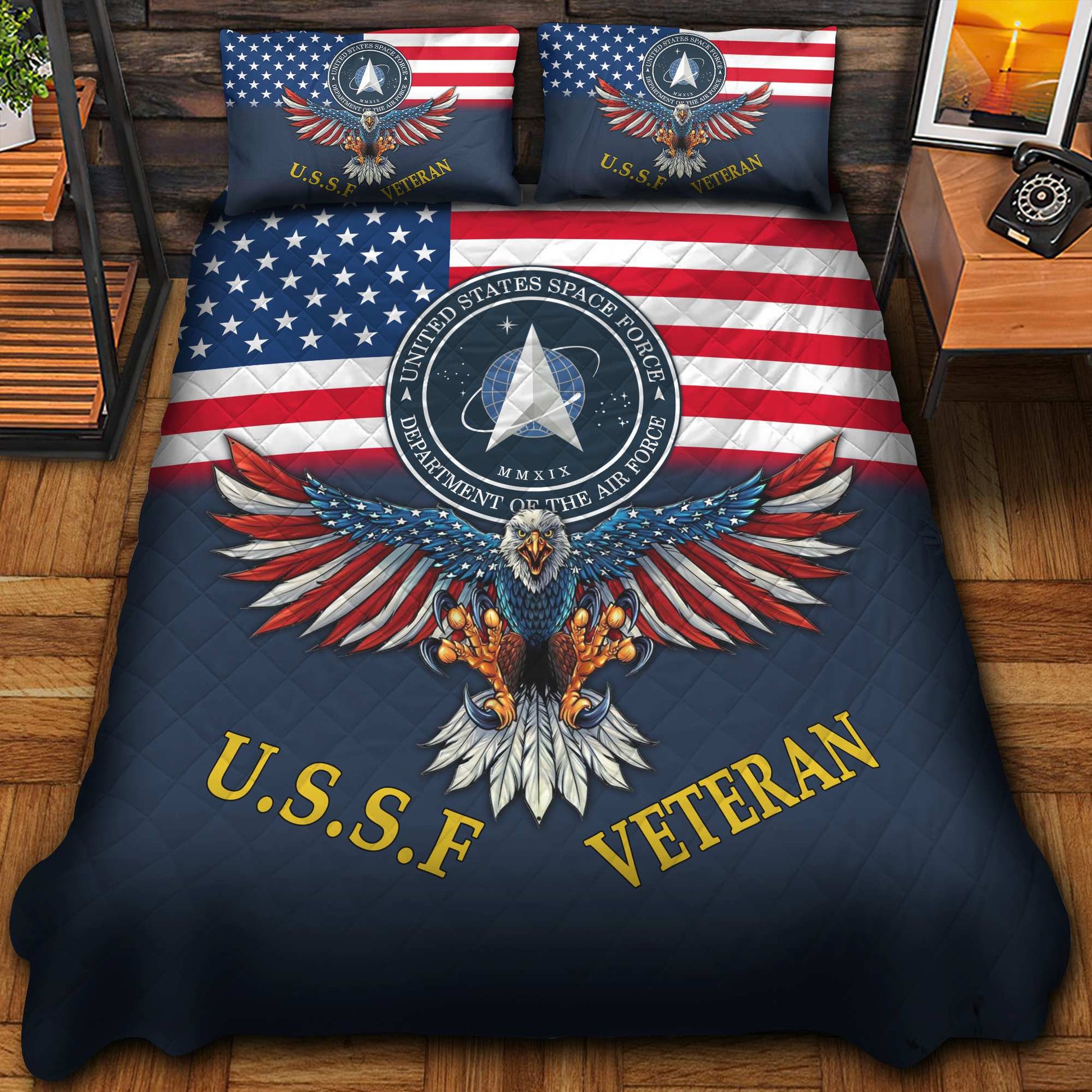 Premium Multiple US Military Services Veteran Bedding Set huda240903