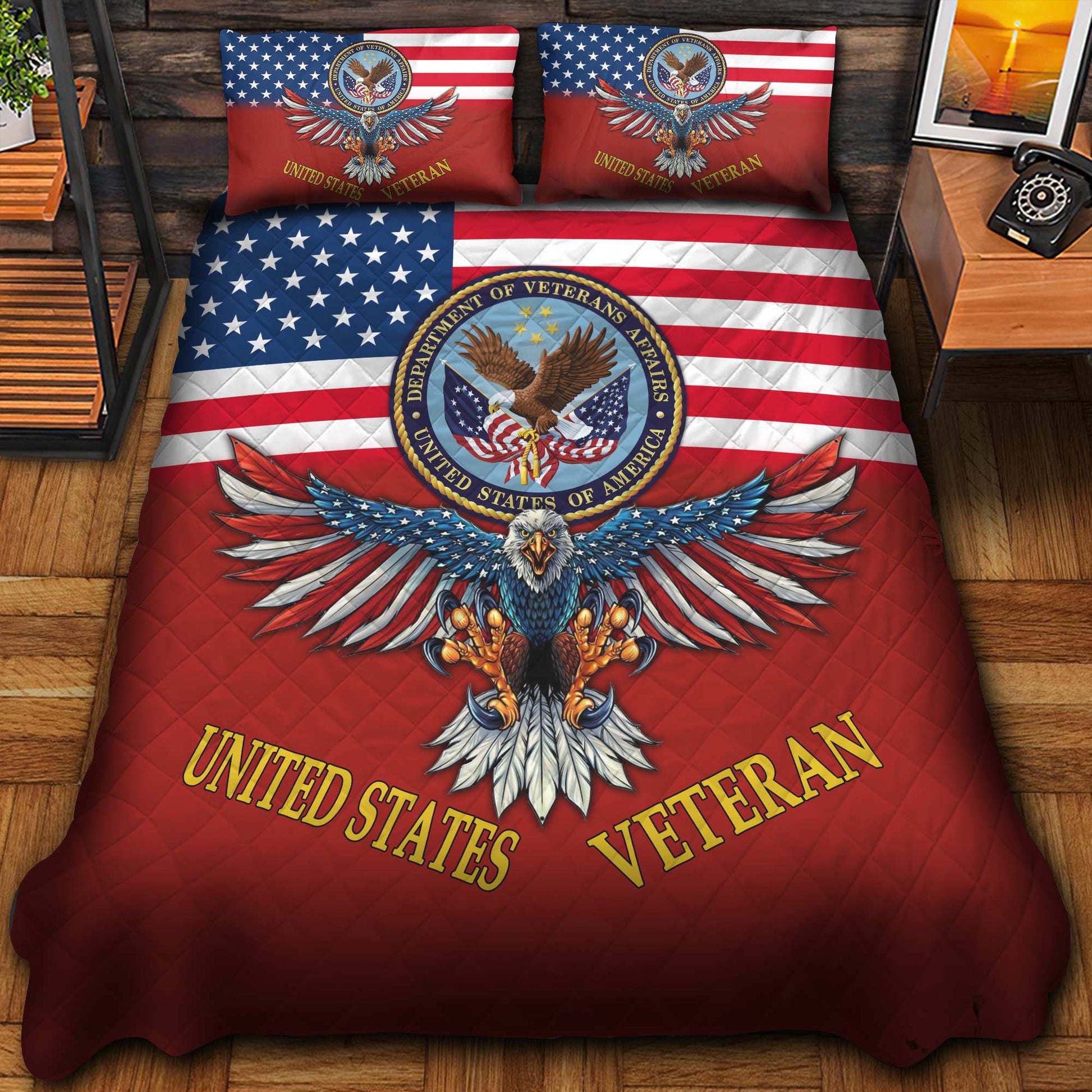 Premium Multiple US Military Services Veteran Bedding Set huda240903