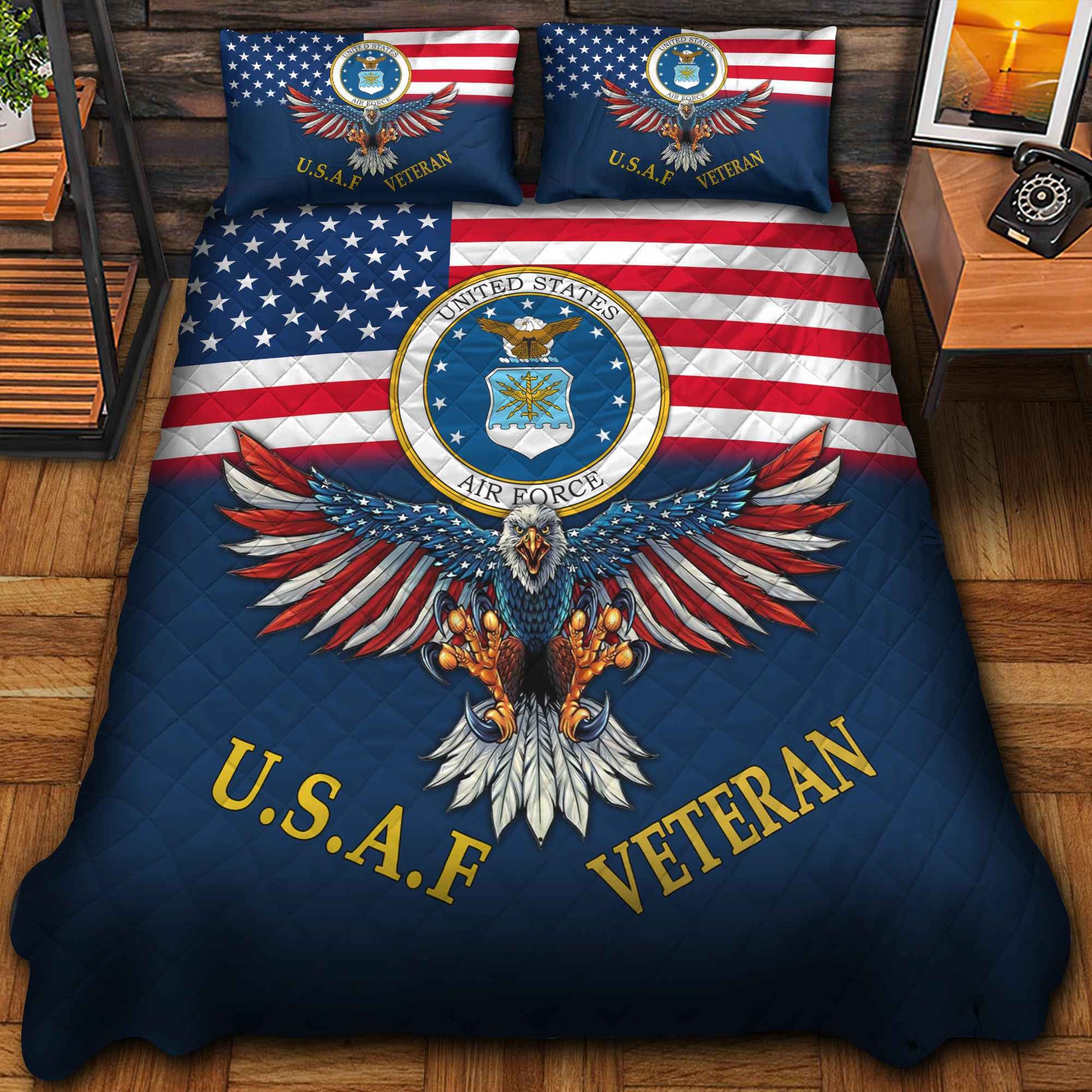 Premium Multiple US Military Services Veteran Bedding Set huda240903