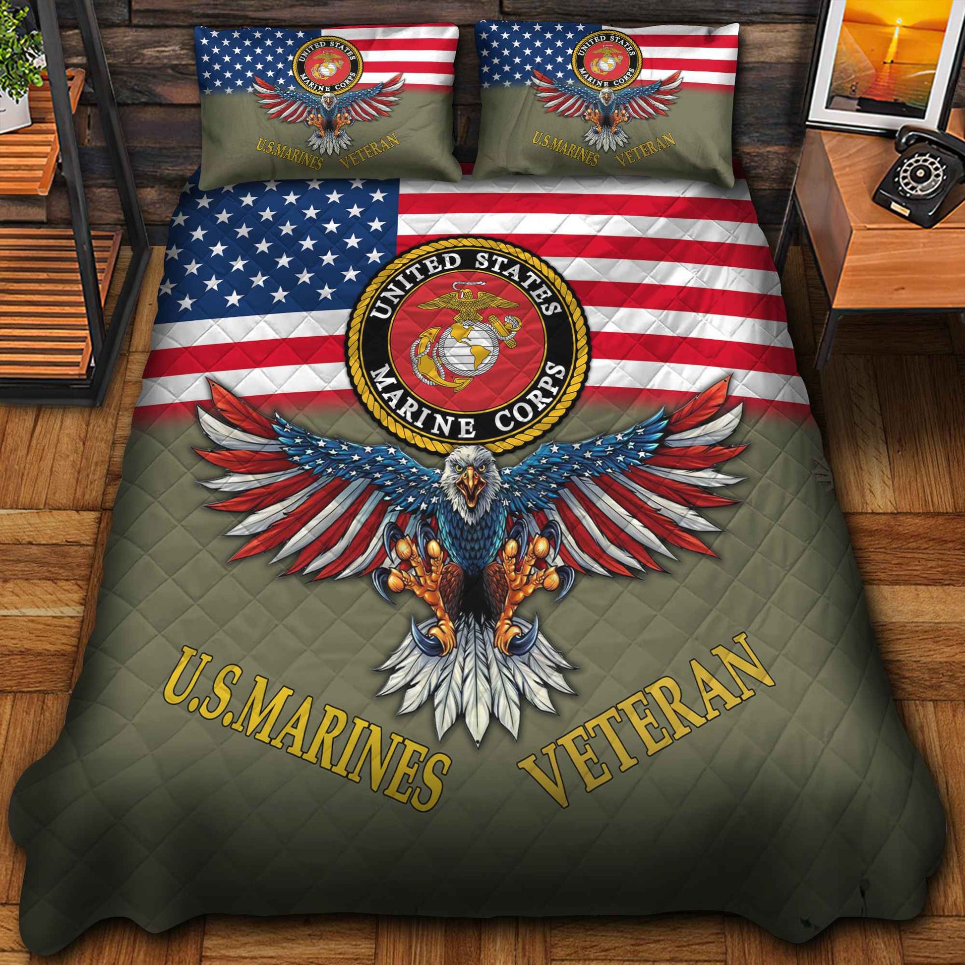 Premium Multiple US Military Services Veteran Bedding Set huda240903