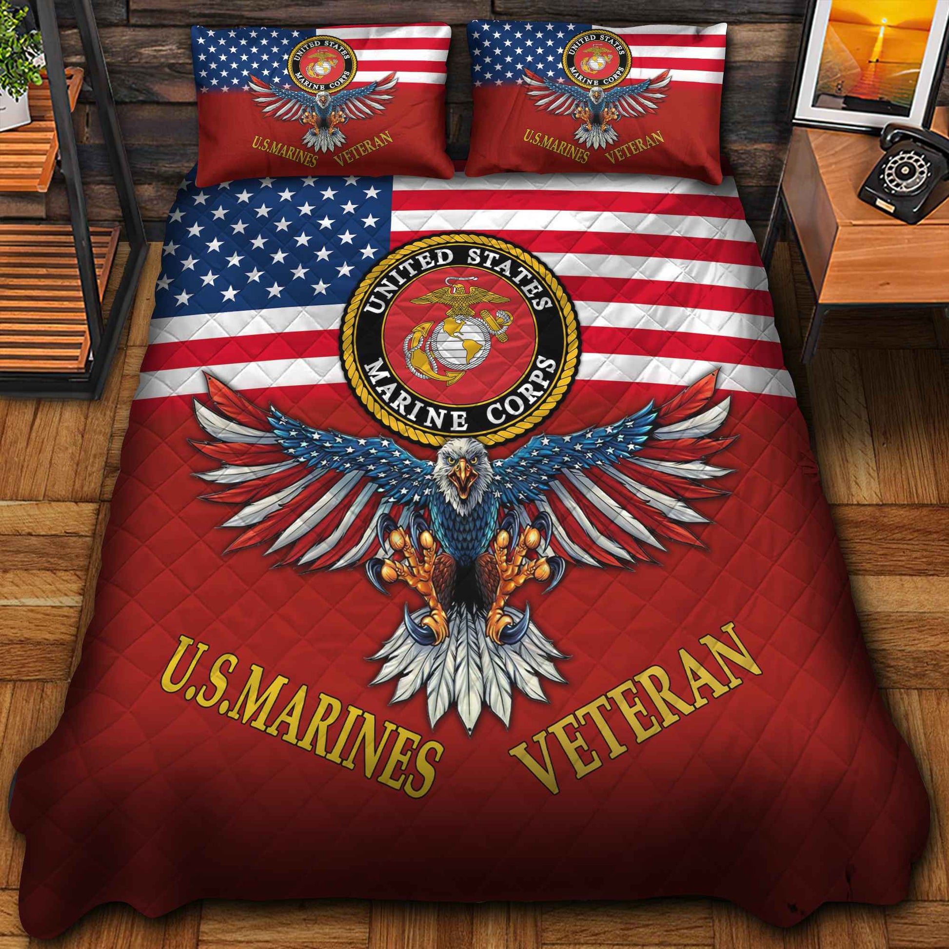 Premium Multiple US Military Services Veteran Bedding Set huda240903