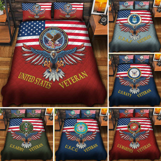 Premium Multiple US Military Services Veteran Bedding Set huda240903