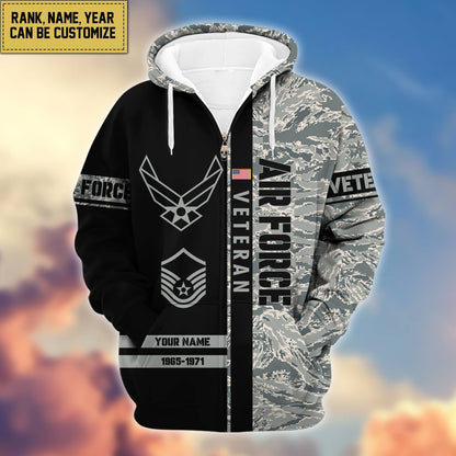 Premium Personalized Camo Soldiers US Veterans Zip Hoodie HB141203, easychoo.com