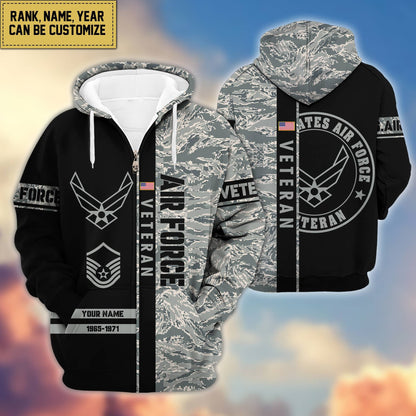 Premium Personalized Camo Soldiers US Veterans Zip Hoodie HB141203, easychoo.com