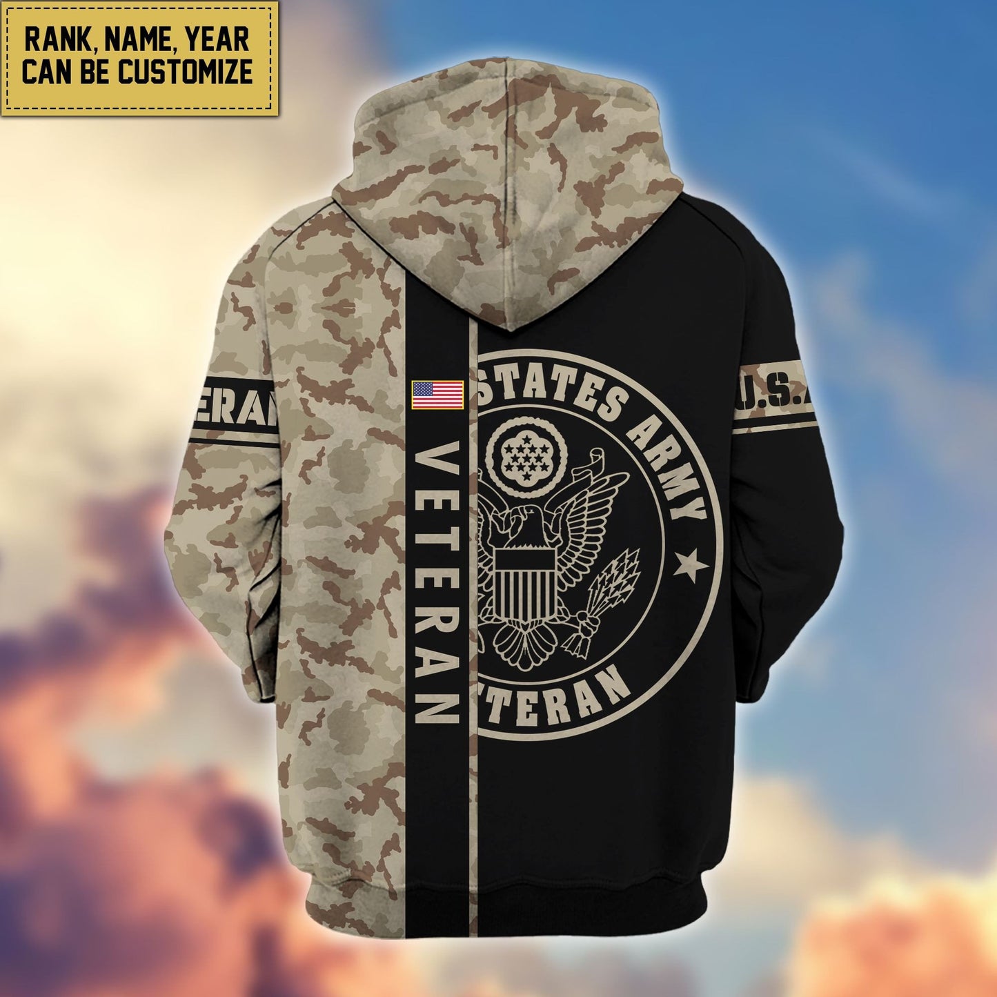 Premium Personalized Camo Soldiers US Veterans Zip Hoodie HB141203, easychoo.com