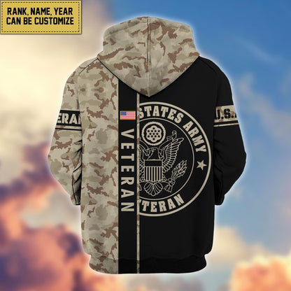 Premium Personalized Camo Soldiers US Veterans Zip Hoodie HB141203, easychoo.com