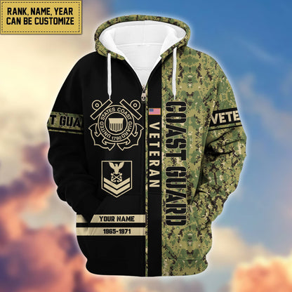 Premium Personalized Camo Soldiers US Veterans Zip Hoodie HB141203, easychoo.com