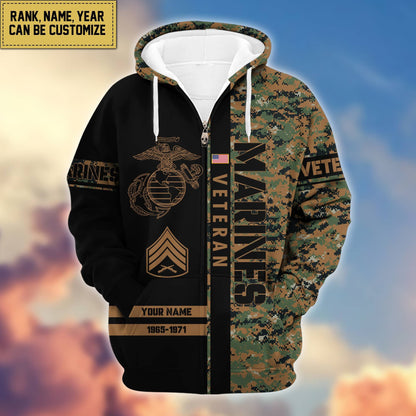 Premium Personalized Camo Soldiers US Veterans Zip Hoodie HB141203, easychoo.com