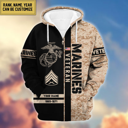 Premium Personalized Camo Soldiers US Veterans Zip Hoodie HB141203, easychoo.com