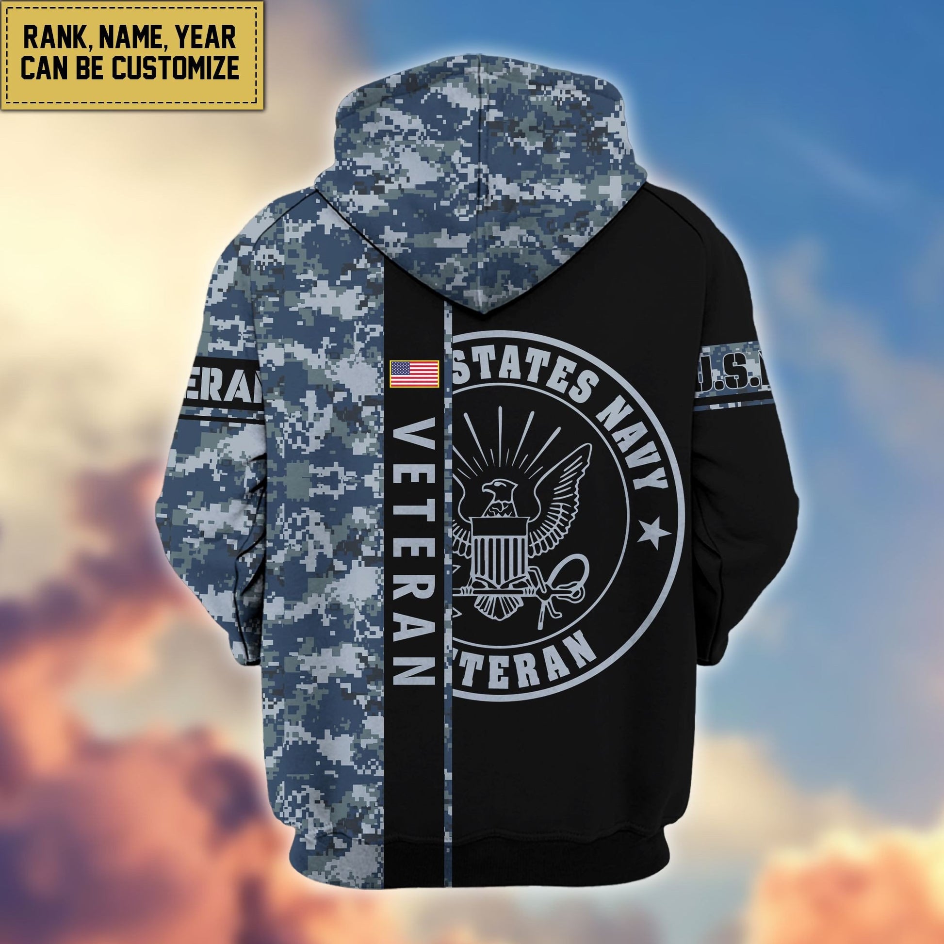 Premium Personalized Camo Soldiers US Veterans Zip Hoodie HB141203, easychoo.com