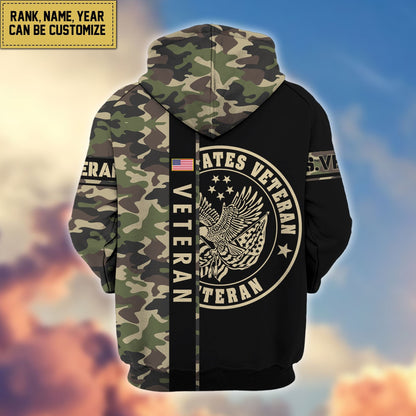 Premium Personalized Camo Soldiers US Veterans Zip Hoodie HB141203, easychoo.com