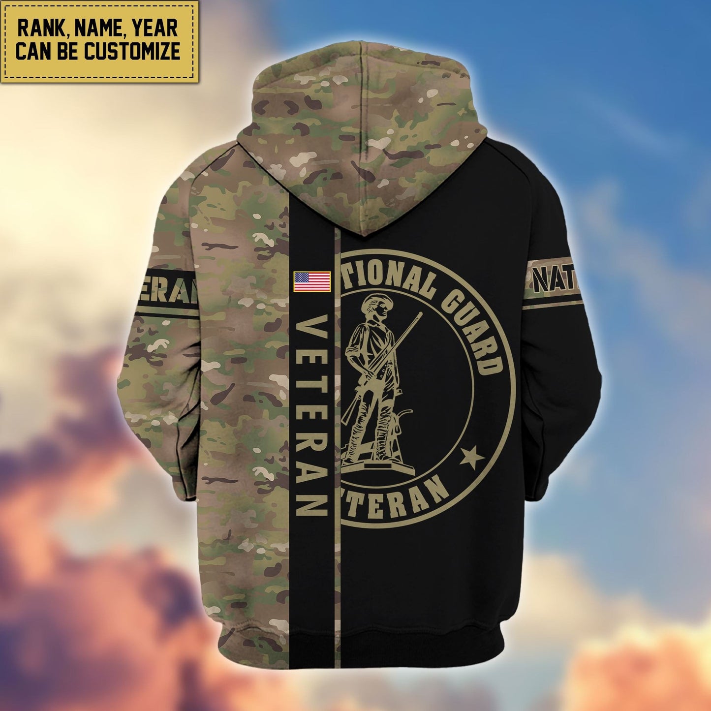 Premium Personalized Camo Soldiers US Veterans Zip Hoodie HB141203, easychoo.com